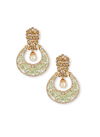 Light Green Meenakari Stone work indian New Sparkly Designer For Party And Functions Latest Earrings Collection 1803